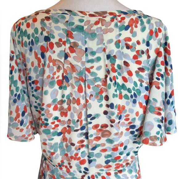 Maeve Anthropologie Watercolor Flutter Sleeve Mini Dress Womens Large - Picture 7 of 13